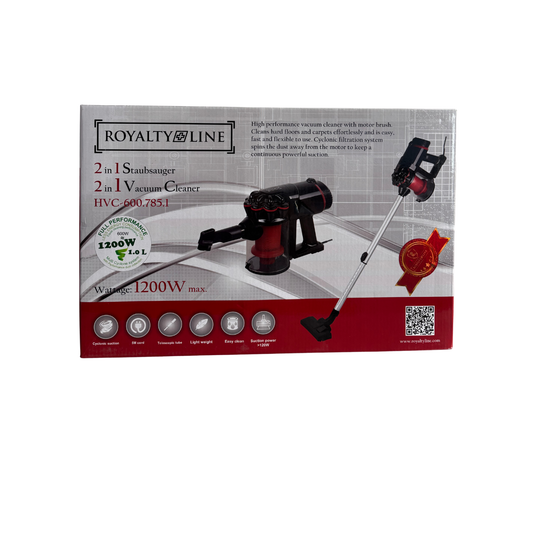 Aspirapolvere con filo 2 in 1 ROYALTY LINE 1200W potente senza sacchetto